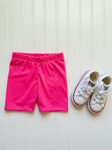 Hot Pink Ribbed Bikers