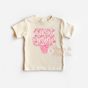 First Grade Coquette Bow Tshirt