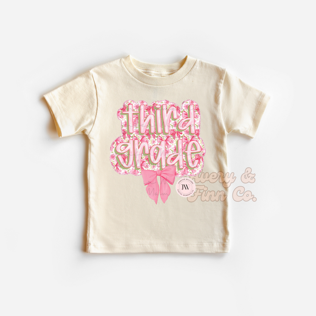 Third Grade Coquette Bow Tshirt