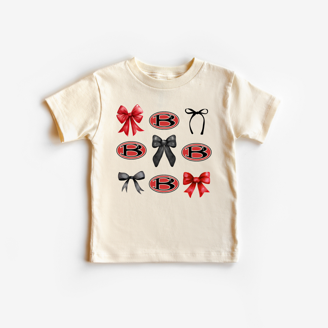 Red Devils Coquette Bow Tshirt- Ivory