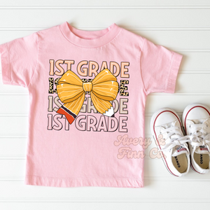 First Grade Pencil Bow Tshirt