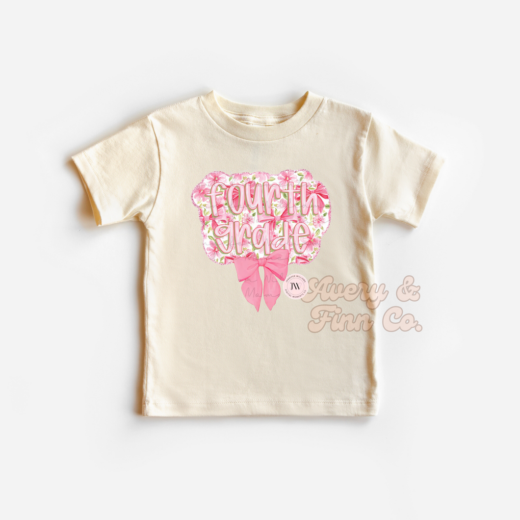 Fourth Grade Coquette Bow Tshirt