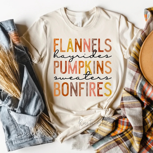 Flannels Hayrides Pumpkins Tee